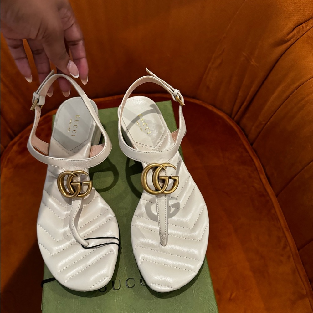 Gucci Double G Leather Sandals